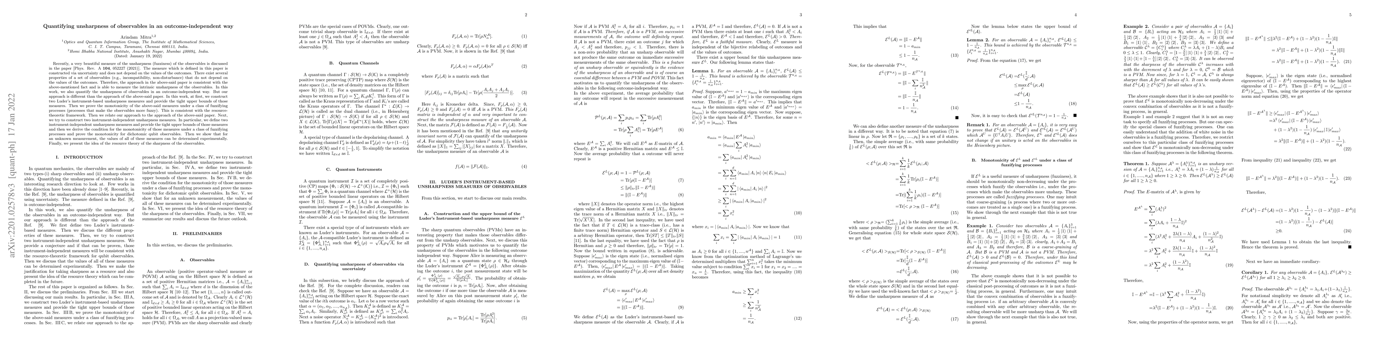 Thumbnail for Quantifying unsharpness of observables in an outcome-independent way