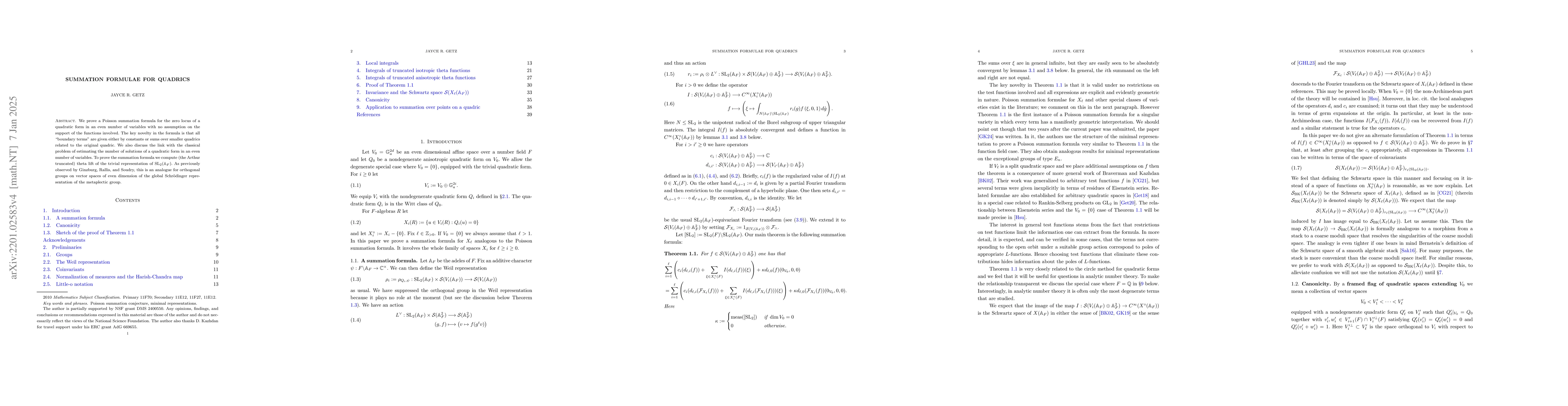 Thumbnail for Summation formulae for quadrics