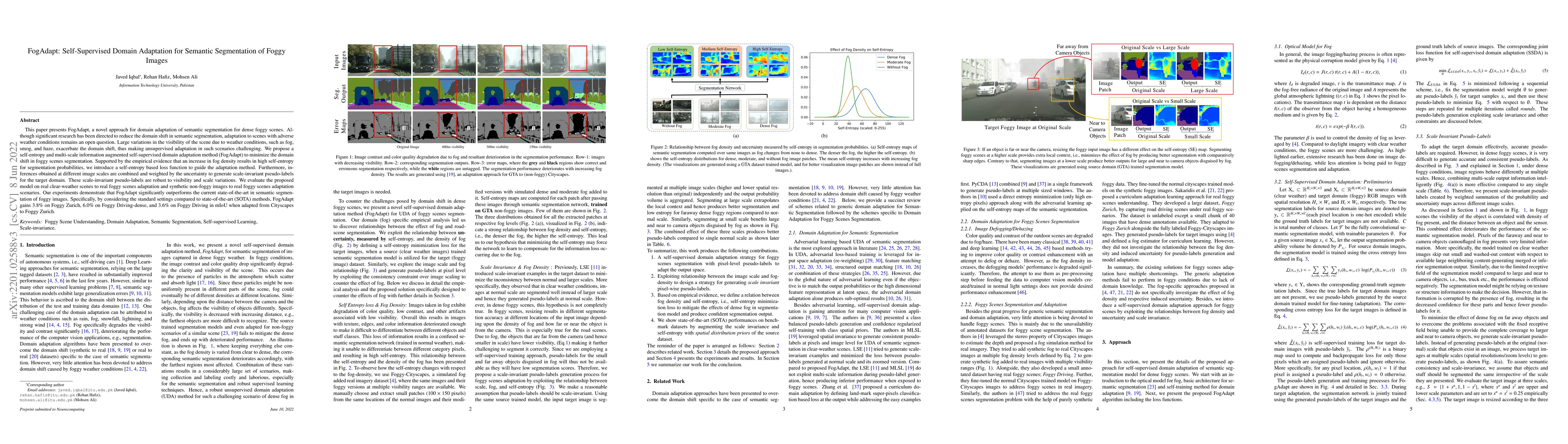 Thumbnail for FogAdapt: Self-Supervised Domain Adaptation for Semantic Segmentation of
  Foggy Images
