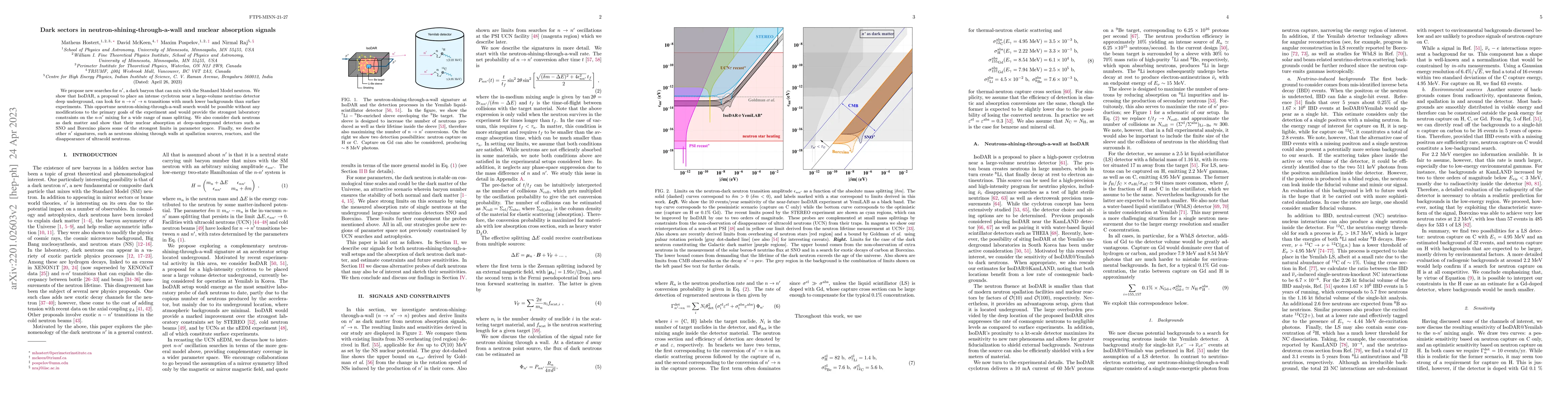 Thumbnail for Dark sectors in neutron-shining-through-a-wall and nuclear absorption
  signals