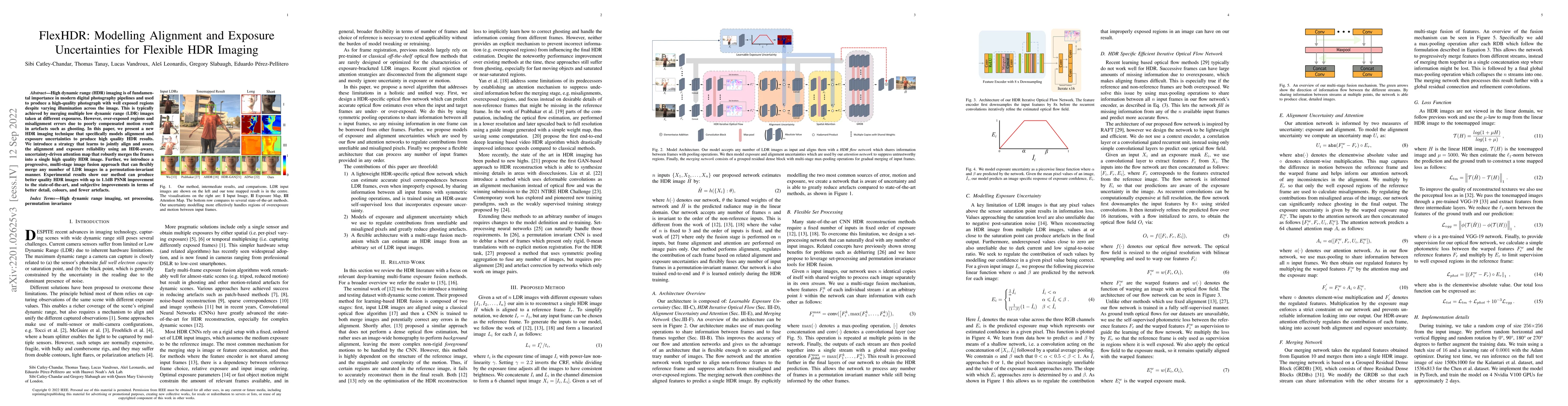 Thumbnail for FlexHDR: Modelling Alignment and Exposure Uncertainties for Flexible HDR
  Imaging