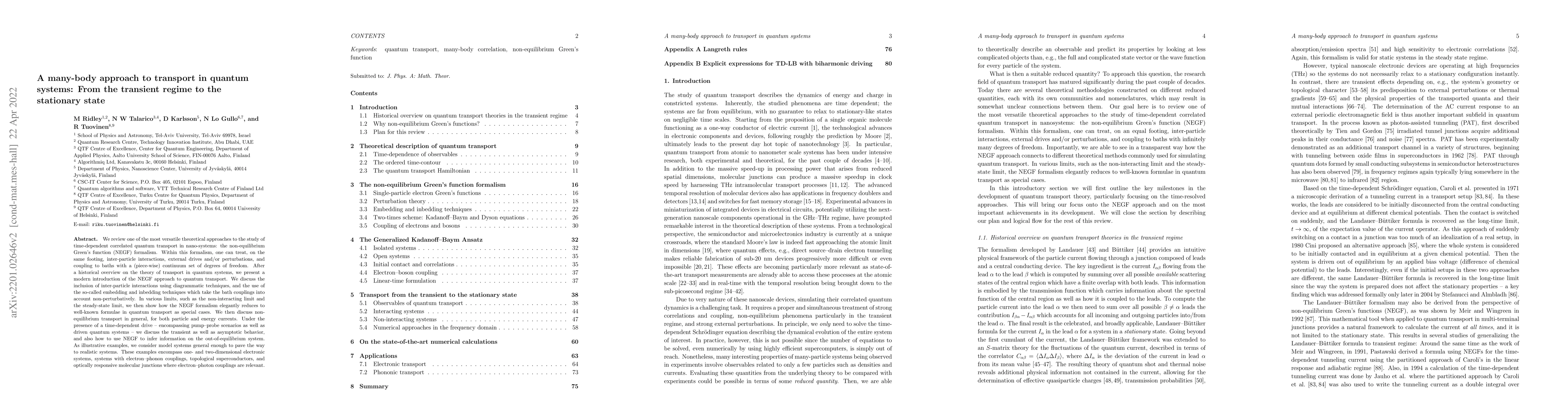 Thumbnail for A many-body approach to transport in quantum systems: From the transient
  regime to the stationary state