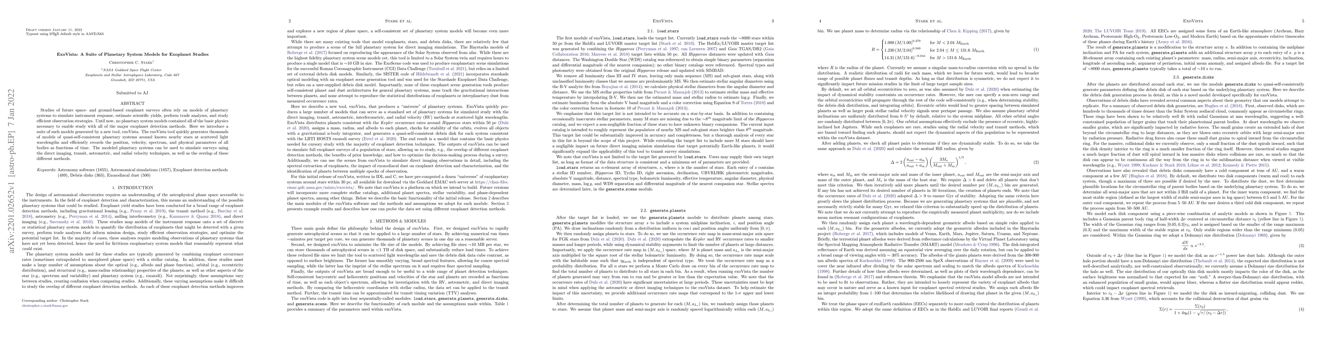 Thumbnail for ExoVista: A Suite of Planetary System Models for Exoplanet Studies