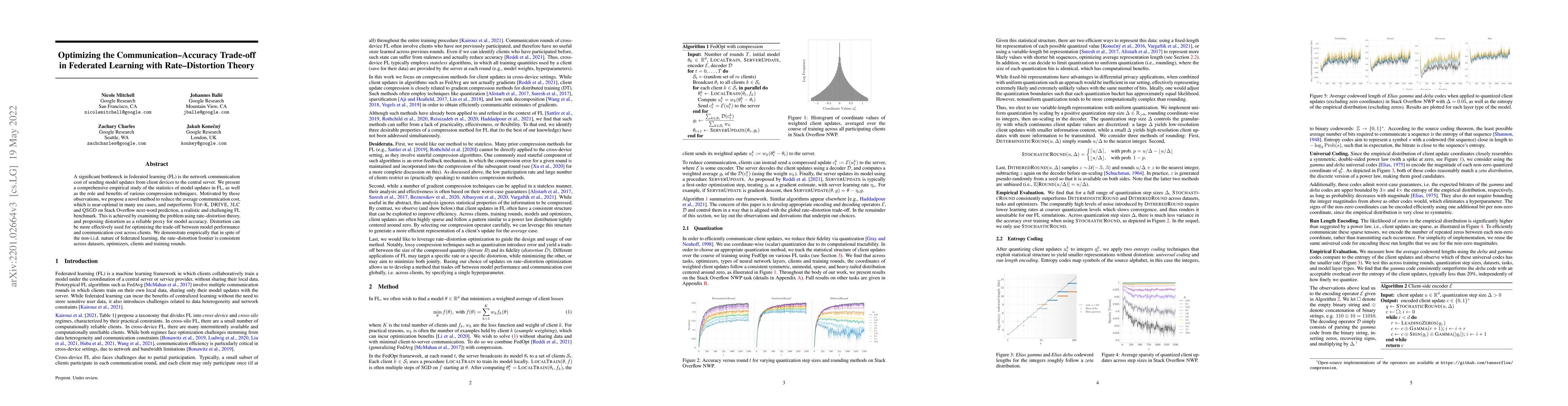 Thumbnail for Optimizing the Communication-Accuracy Trade-off in Federated Learning
  with Rate-Distortion Theory