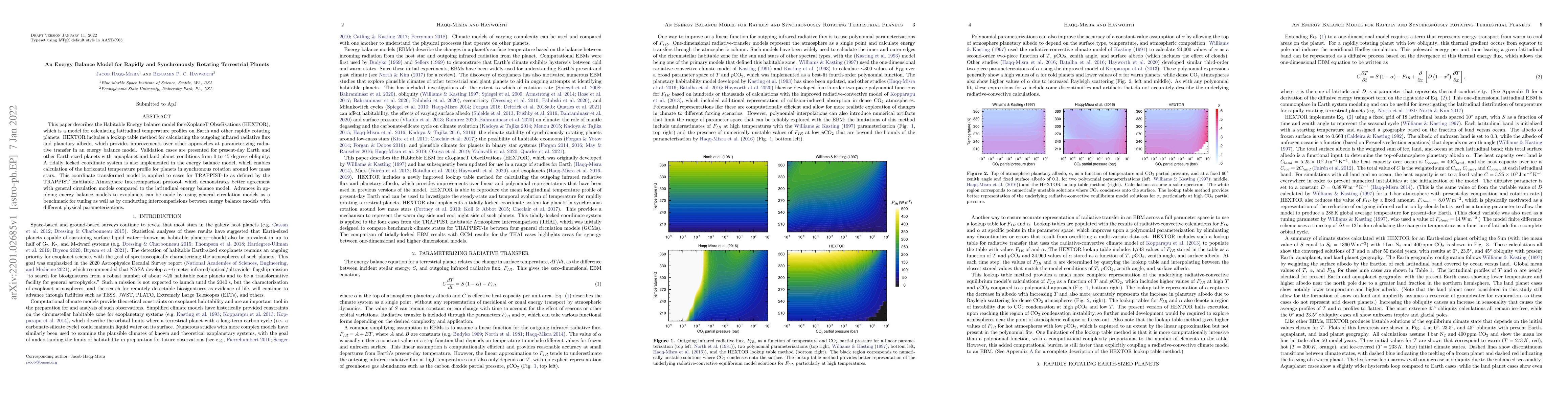 Thumbnail for An Energy Balance Model for Rapidly and Synchronously Rotating
  Terrestrial Planets