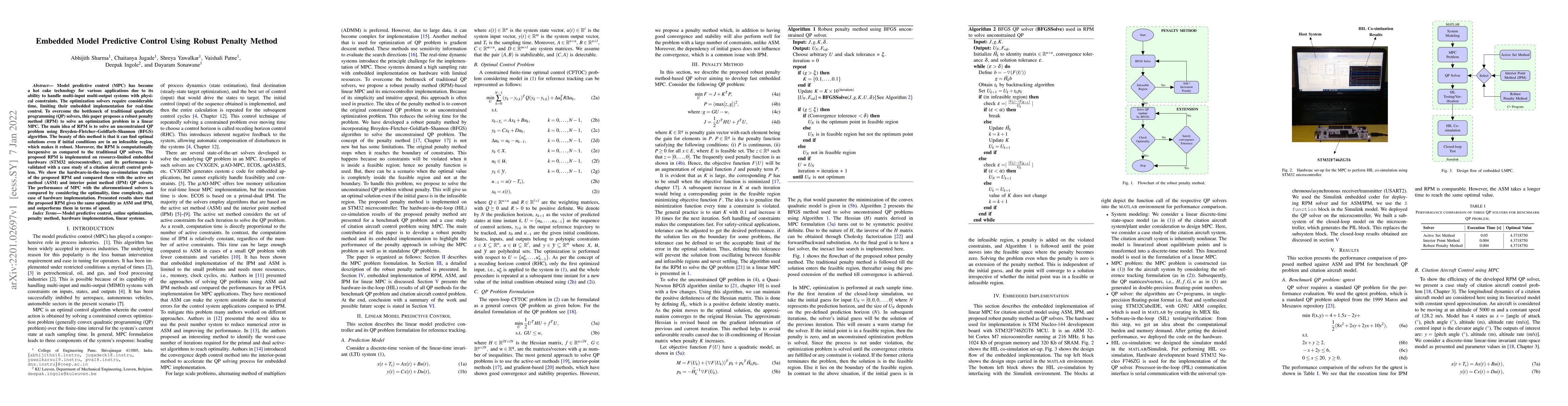 Thumbnail for Embedded Model Predictive Control Using Robust Penalty Method