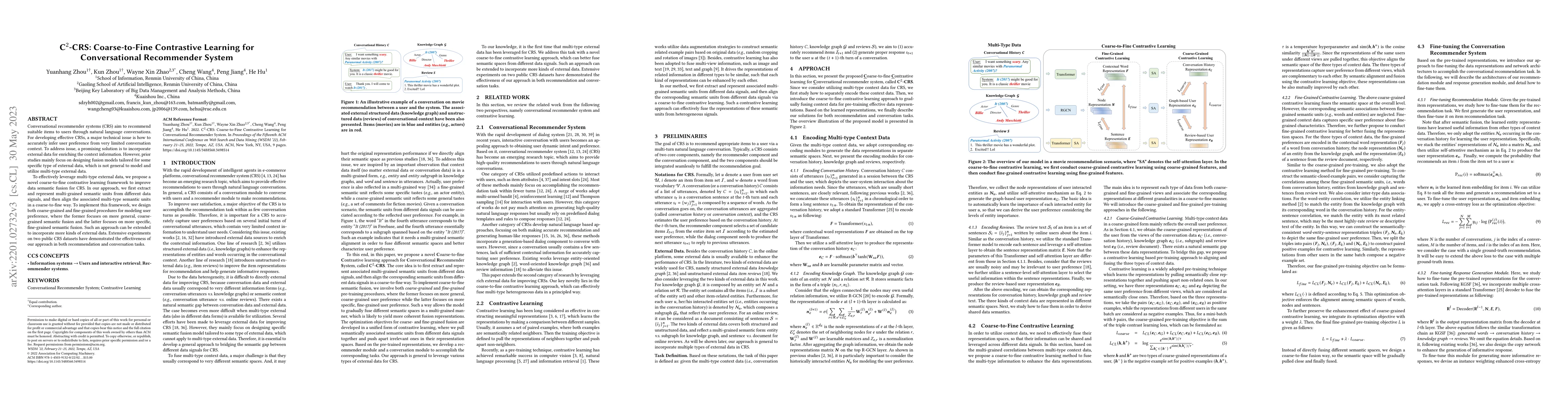 Thumbnail for C2-CRS: Coarse-to-Fine Contrastive Learning for Conversational
  Recommender System