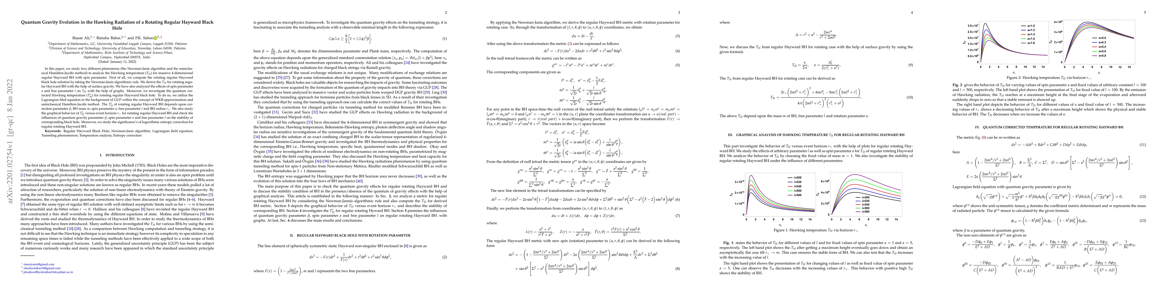 Thumbnail for Quantum Gravity Evolution in the Hawking Radiation of a Rotating Regular
  Hayward Black Hole