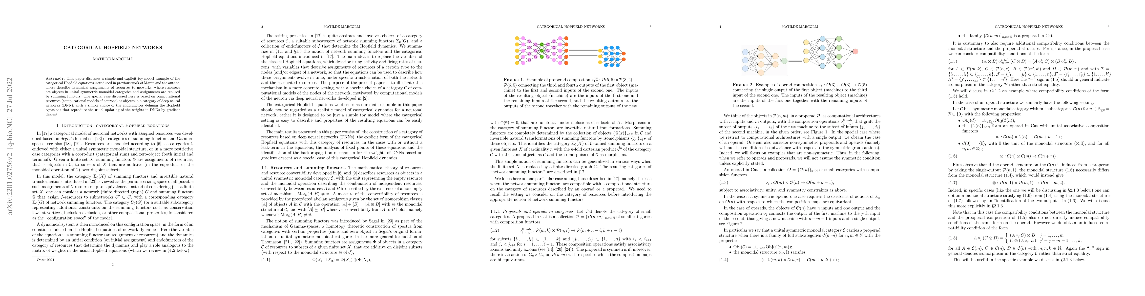 Thumbnail for Categorical Hopfield Networks