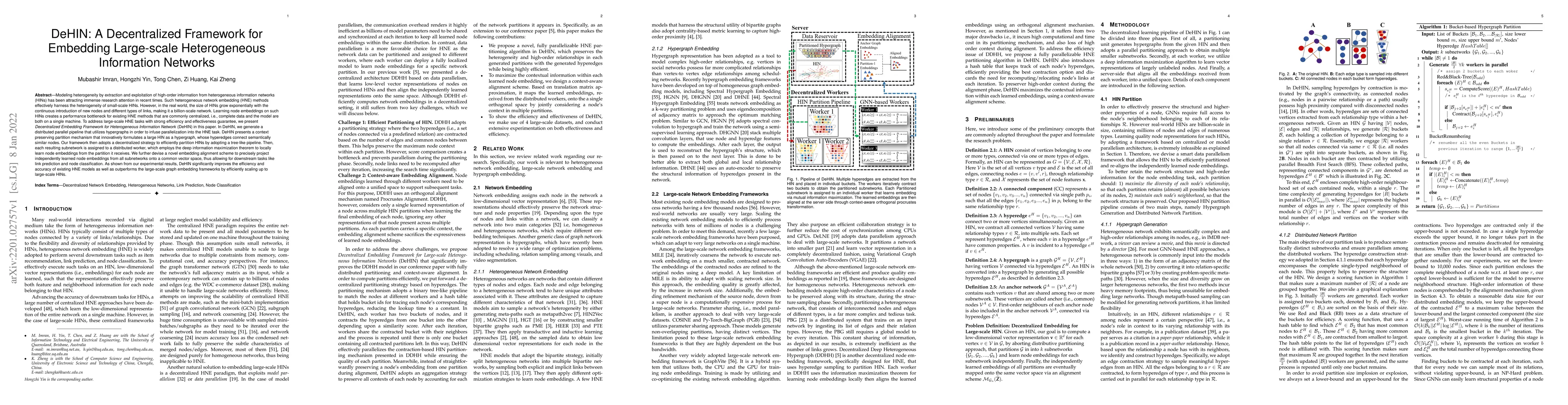 Thumbnail for DeHIN: A Decentralized Framework for Embedding Large-scale Heterogeneous
  Information Networks