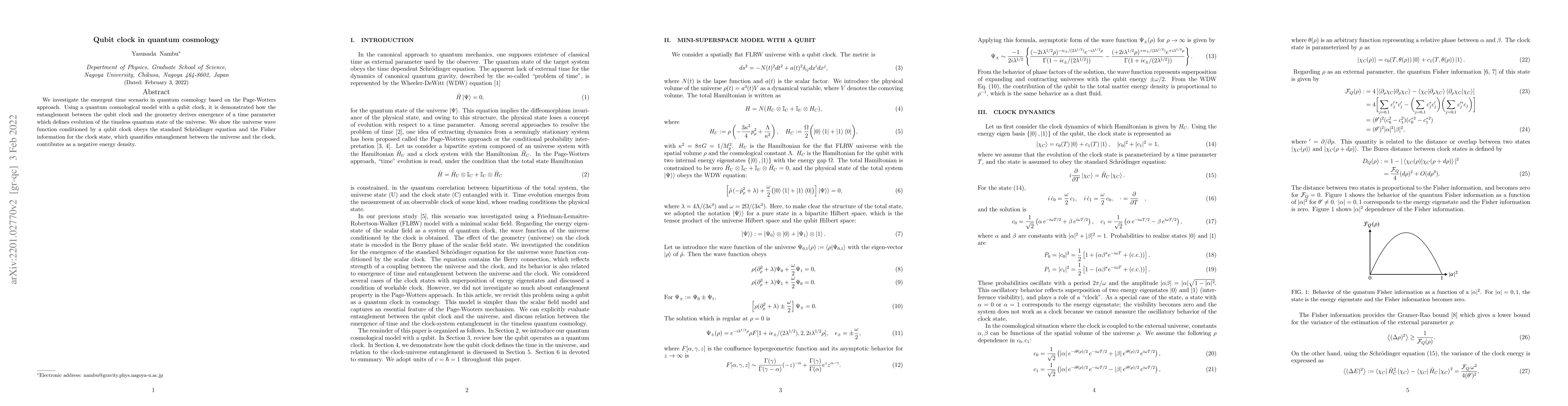 Thumbnail for Qubit clock in quantum cosmology