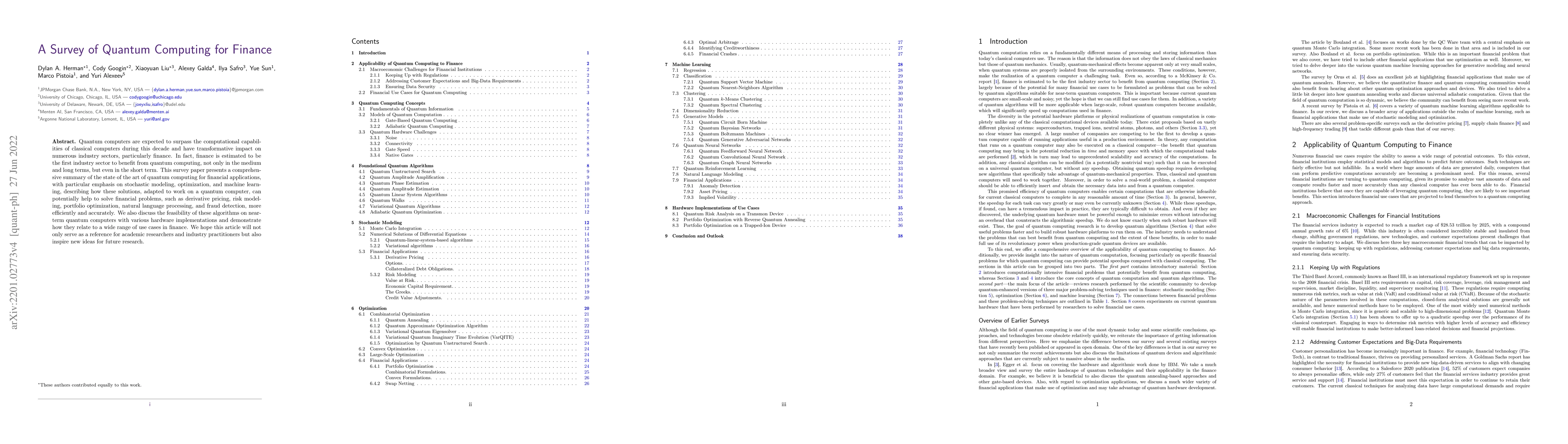 Thumbnail for A Survey of Quantum Computing for Finance