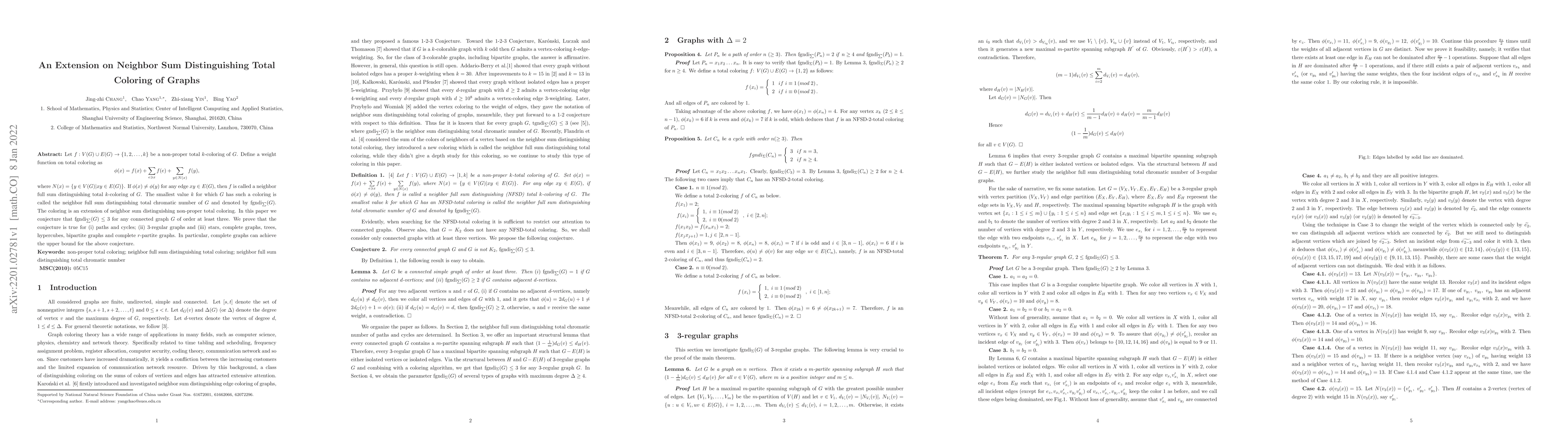Thumbnail for An extension on neighbor sum distinguishing total coloring of graphs