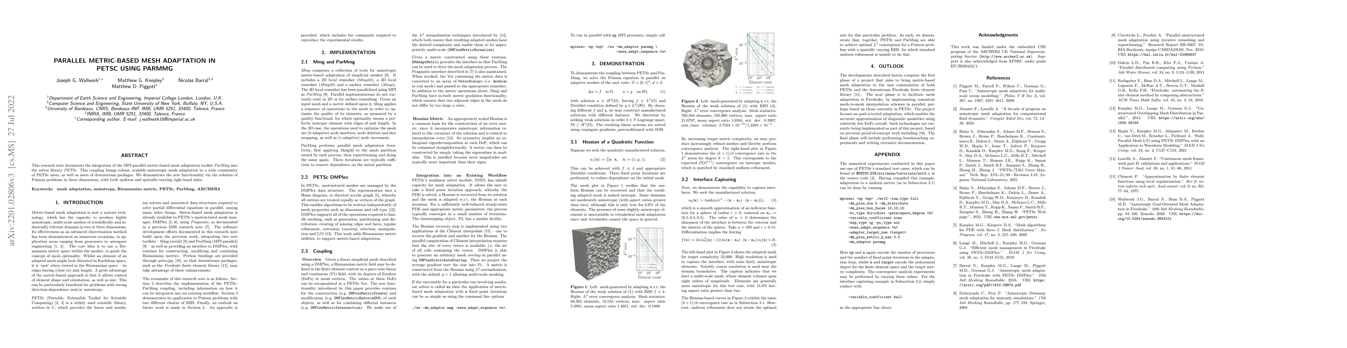Thumbnail for Parallel Metric-Based Mesh Adaptation in PETSc using ParMmg