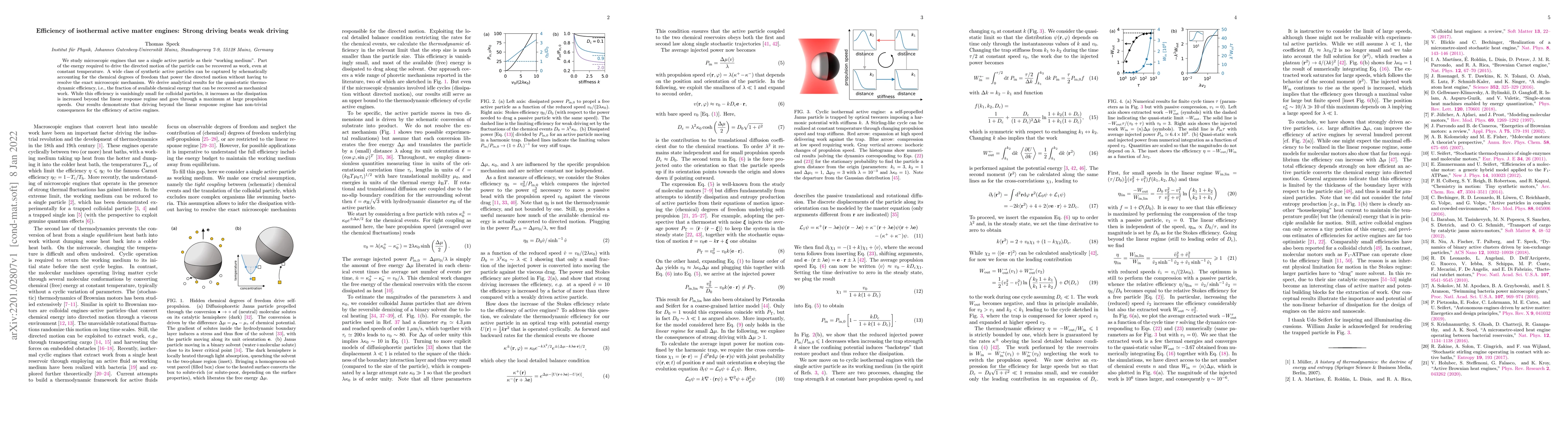 Thumbnail for Efficiency of isothermal active matter engines: Strong driving beats
  weak driving