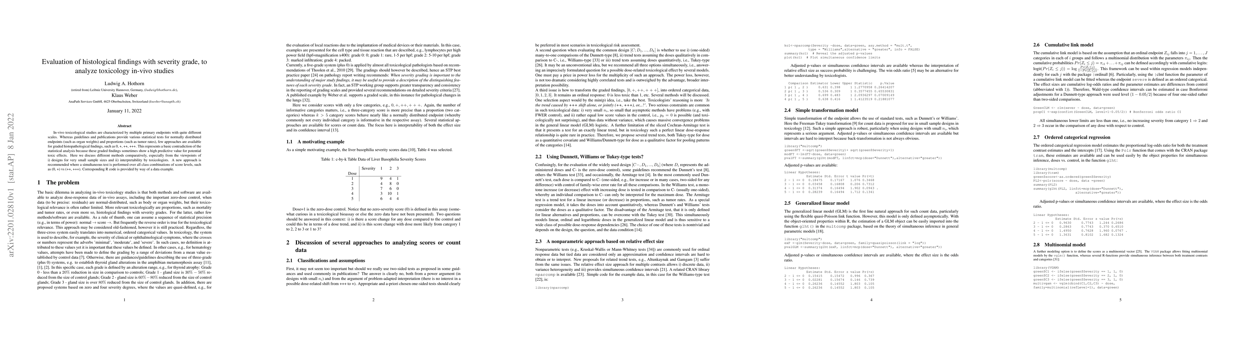Thumbnail for Evaluation of histological findings with severity grade, to analyze
  toxicology in-vivo studies