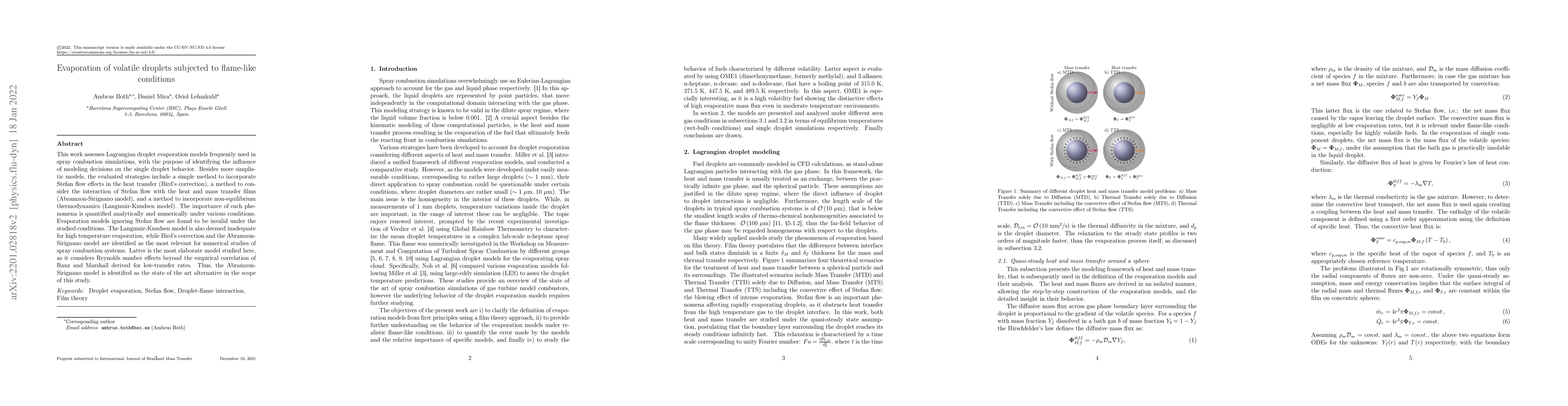 Thumbnail for Evaporation of volatile droplets subjected to flame-like conditions