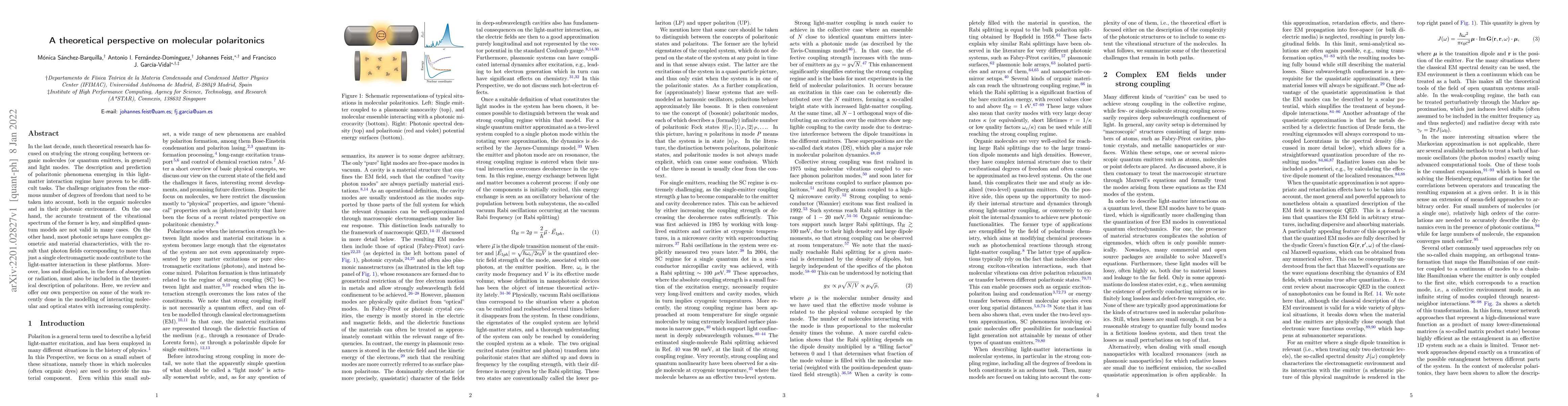 Thumbnail for A theoretical perspective on molecular polaritonics