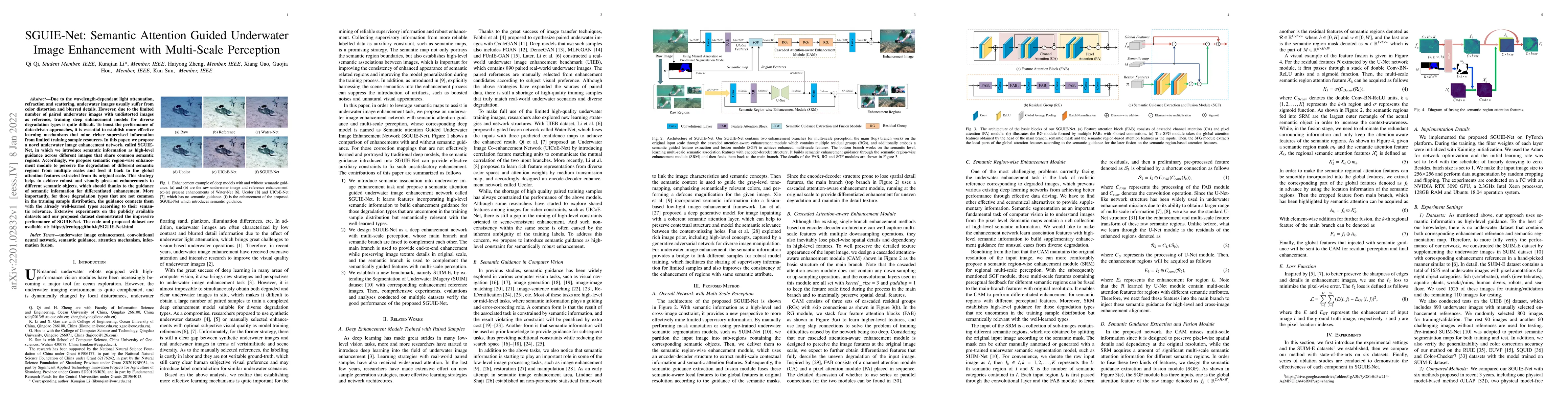 Thumbnail for SGUIE-Net: Semantic Attention Guided Underwater Image Enhancement with
  Multi-Scale Perception