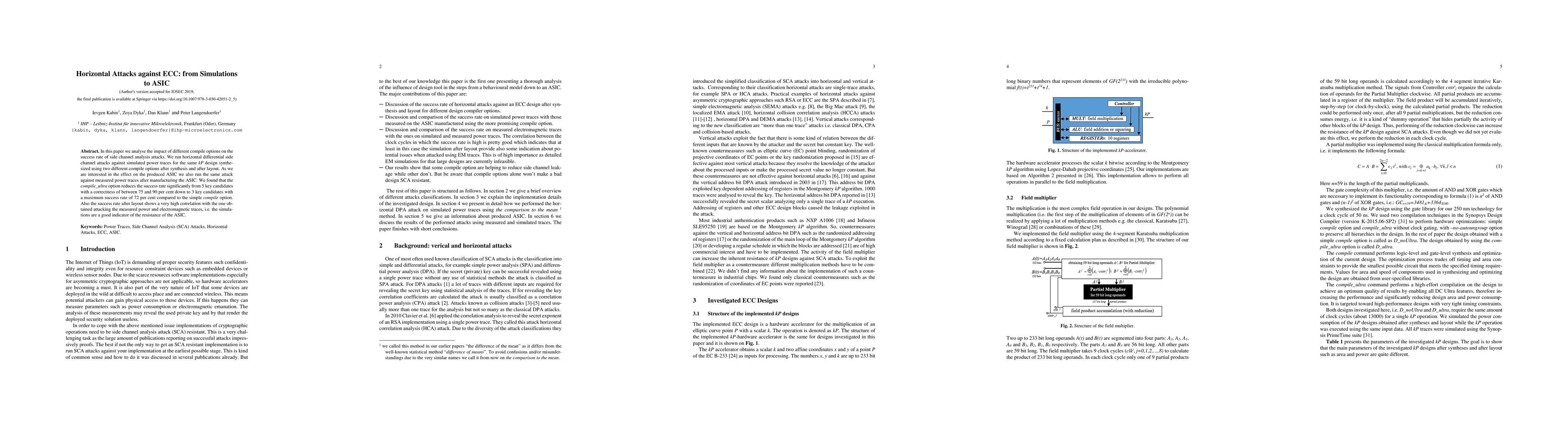 Thumbnail for Horizontal Attacks against ECC: from Simulations to ASIC