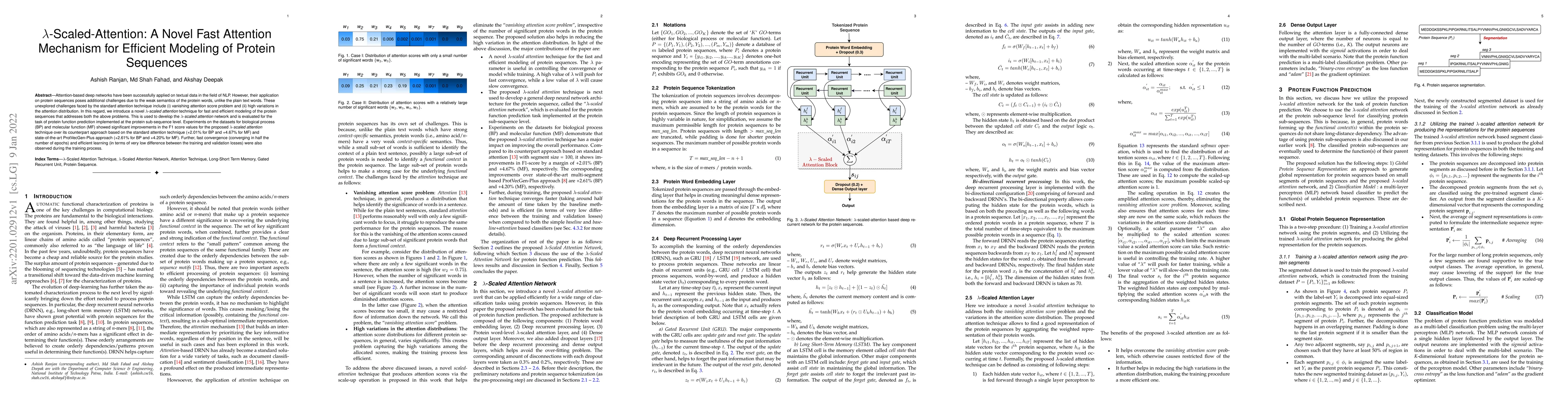 Thumbnail for {\lambda}-Scaled-Attention: A Novel Fast Attention Mechanism for
  Efficient Modeling of Protein Sequences