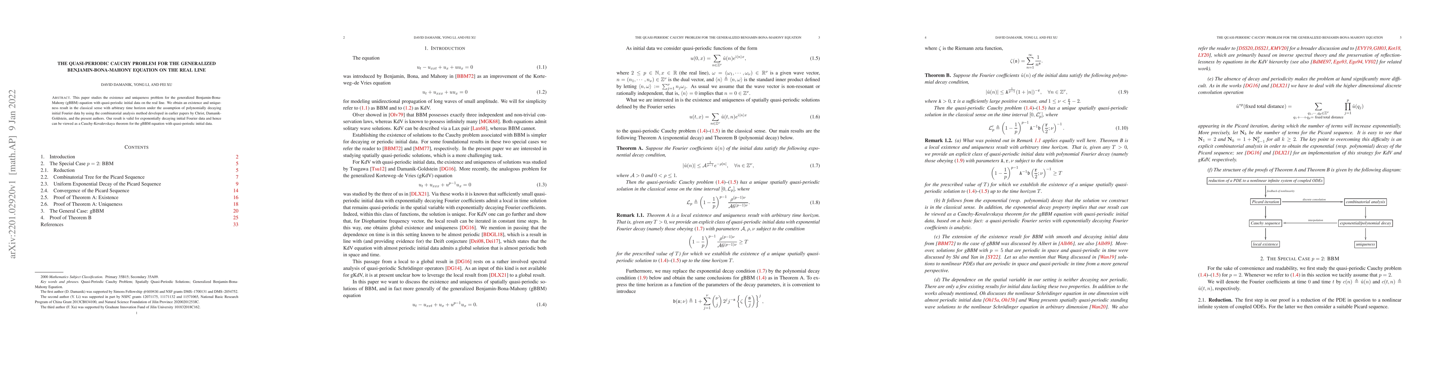 Thumbnail for The Quasi-Periodic Cauchy Problem for the Generalized
  Benjamin-Bona-Mahony Equation on the Real Line