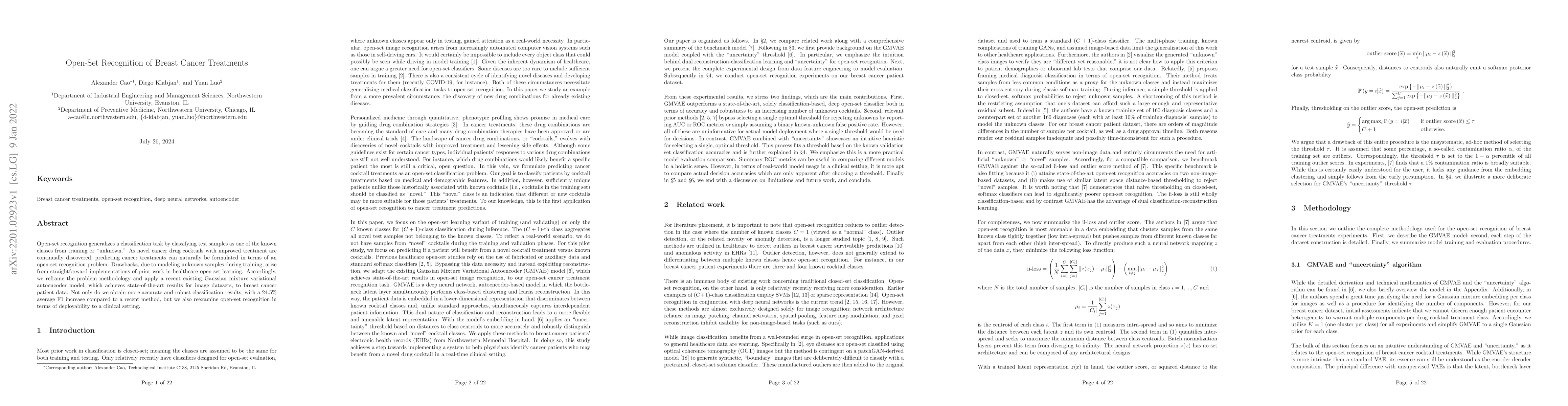 Thumbnail for Open-Set Recognition of Breast Cancer Treatments