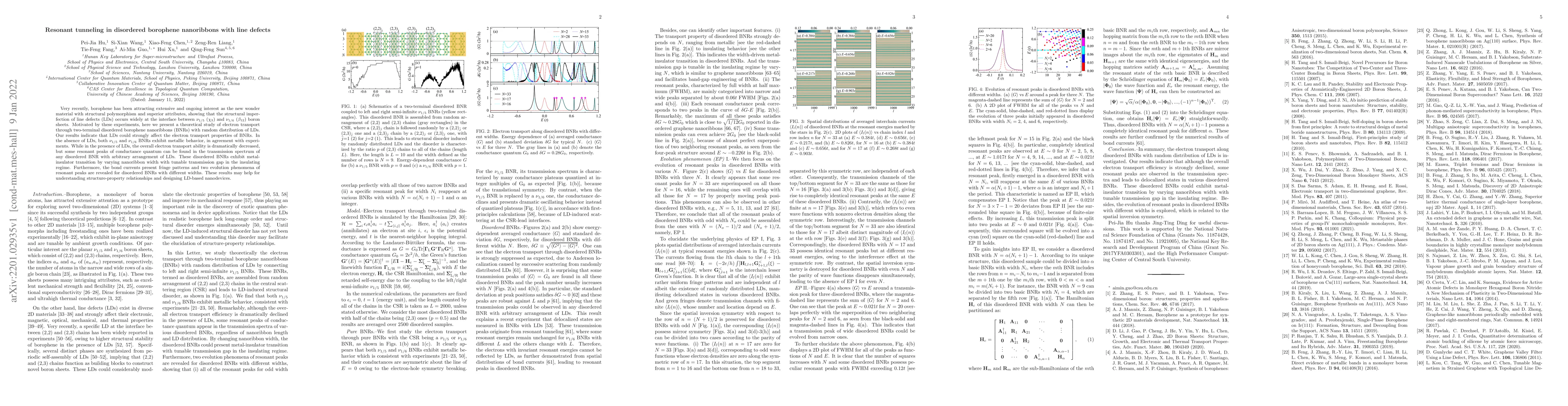 Thumbnail for Resonant tunneling in disordered borophene nanoribbons with line defects