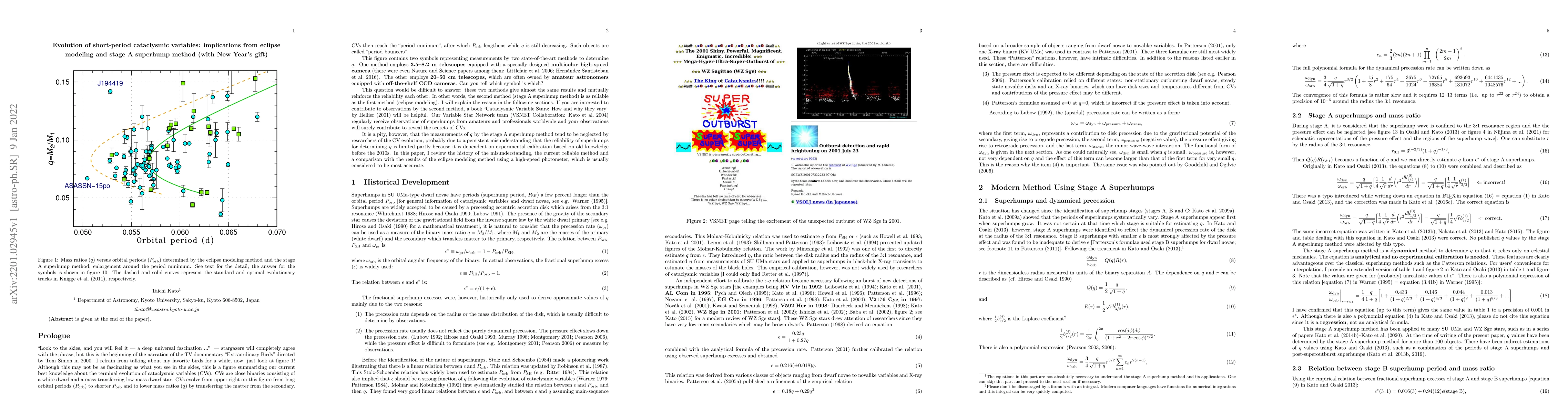 Thumbnail for Evolution of short-period cataclysmic variables: implications from
  eclipse modeling and stage A superhump method (with New Year's gift)