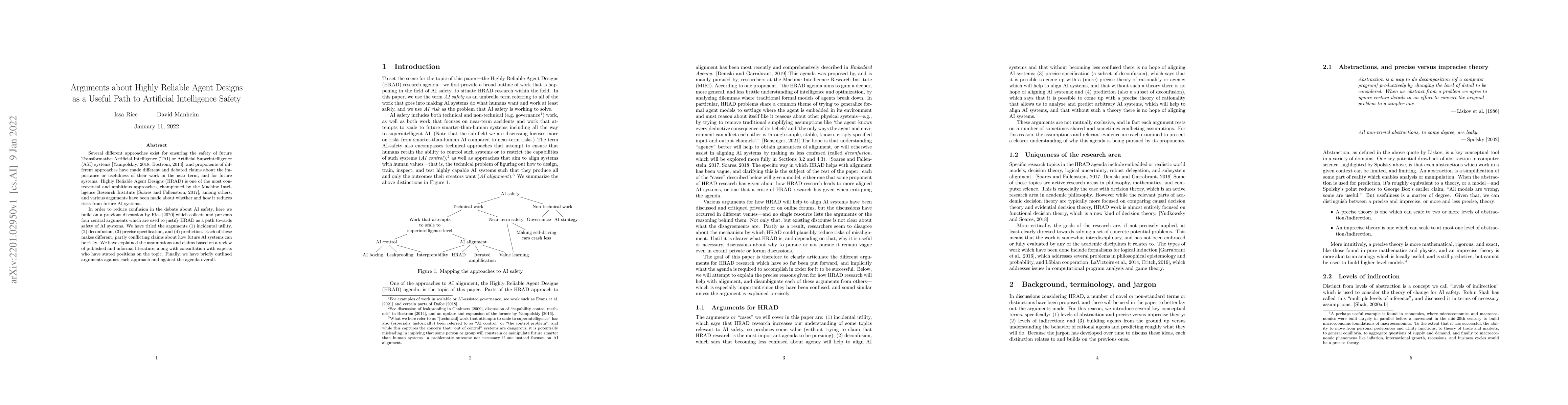 Thumbnail for Arguments about Highly Reliable Agent Designs as a Useful Path to
  Artificial Intelligence Safety