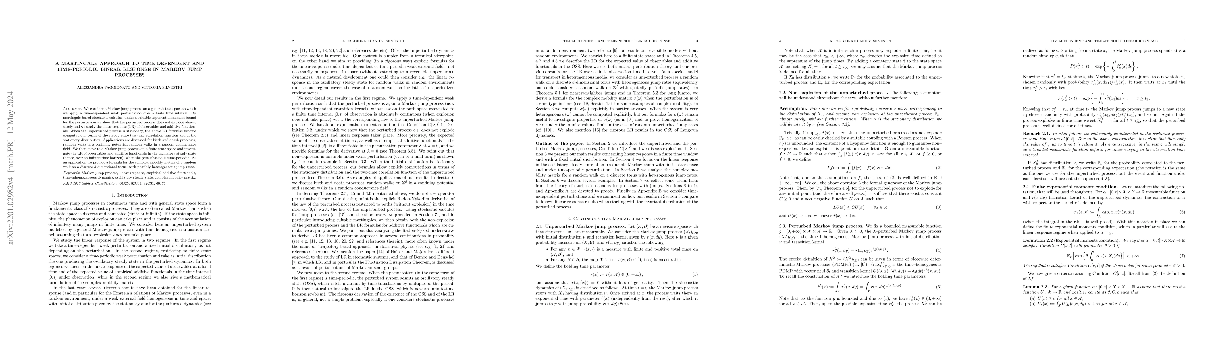 Thumbnail for A martingale approach to time-dependent and time-periodic linear
  response in Markov jump processes