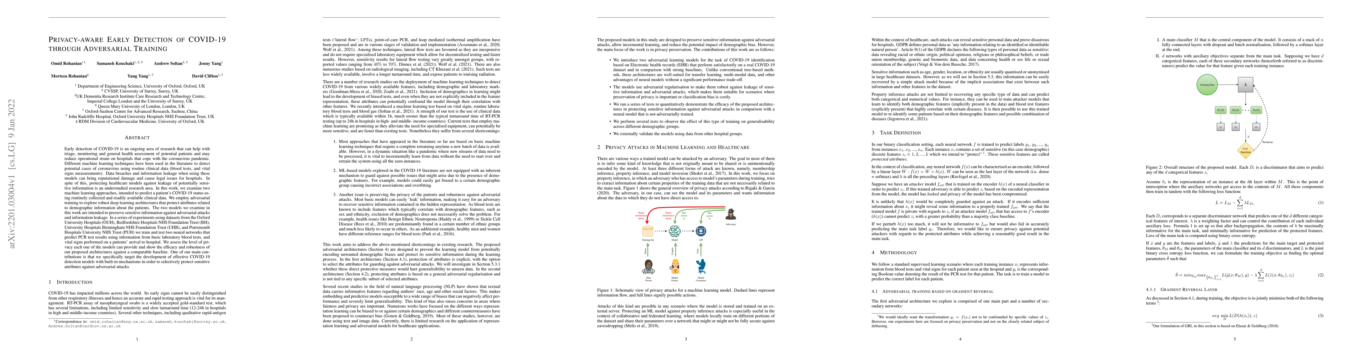 Thumbnail for Privacy-aware Early Detection of COVID-19 through Adversarial Training