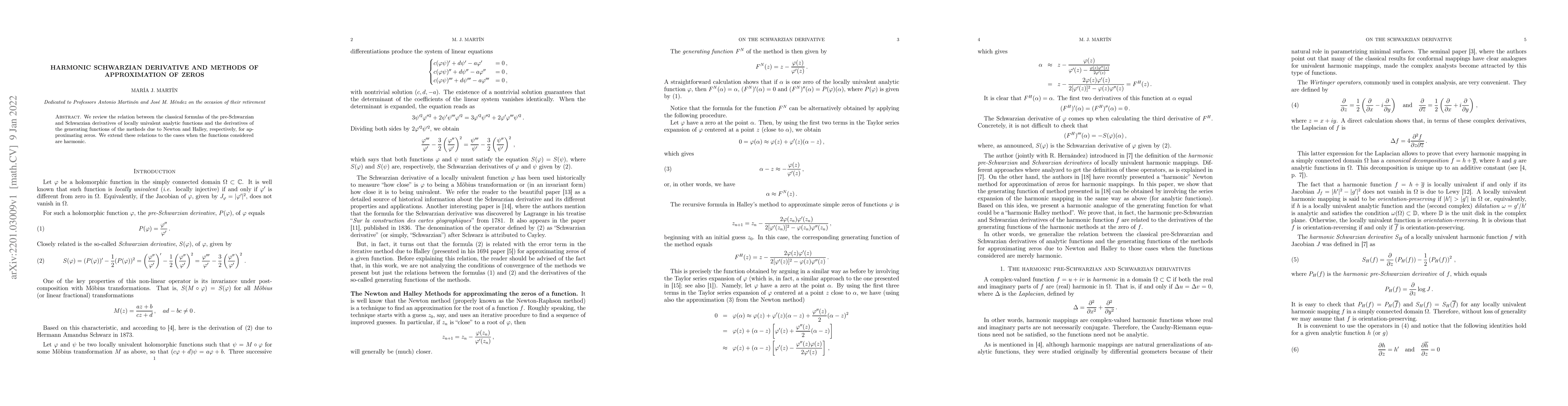Thumbnail for Harmonic Schwarzian derivative and methods of approximation of zeros