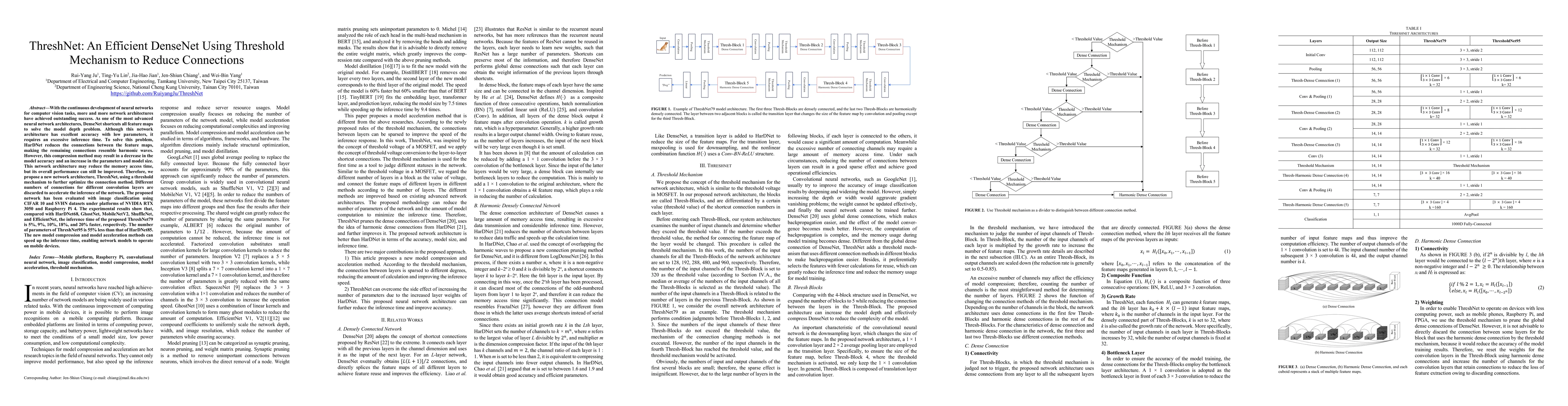 Thumbnail for ThreshNet: An Efficient DenseNet Using Threshold Mechanism to Reduce
  Connections