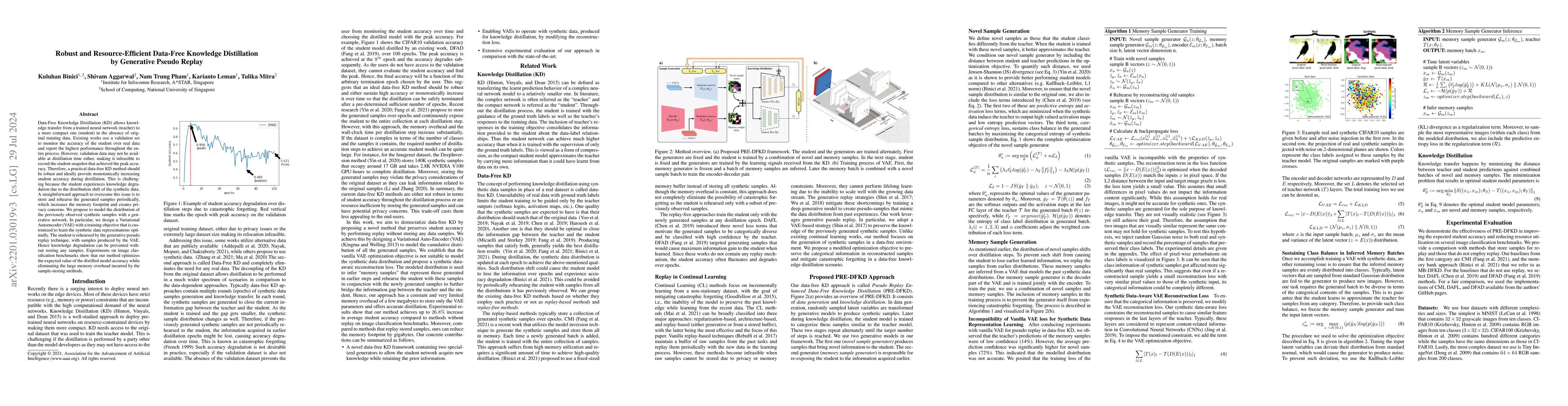 Thumbnail for Robust and Resource-Efficient Data-Free Knowledge Distillation by
  Generative Pseudo Replay