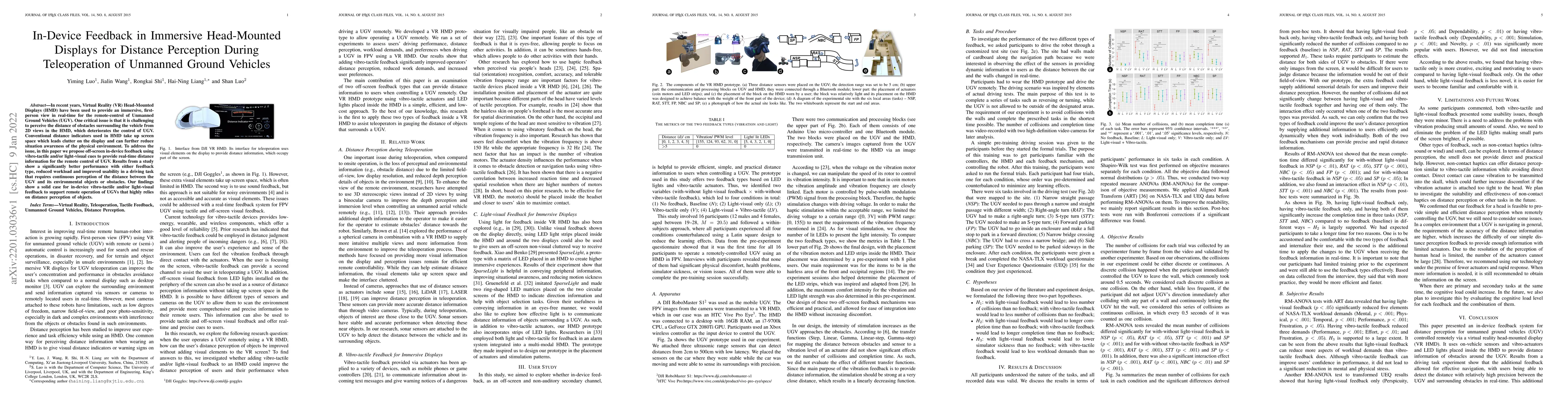 Thumbnail for In-Device Feedback in Immersive Head-Mounted Displays for Distance
  Perception During Teleoperation of Unmanned Ground Vehicles