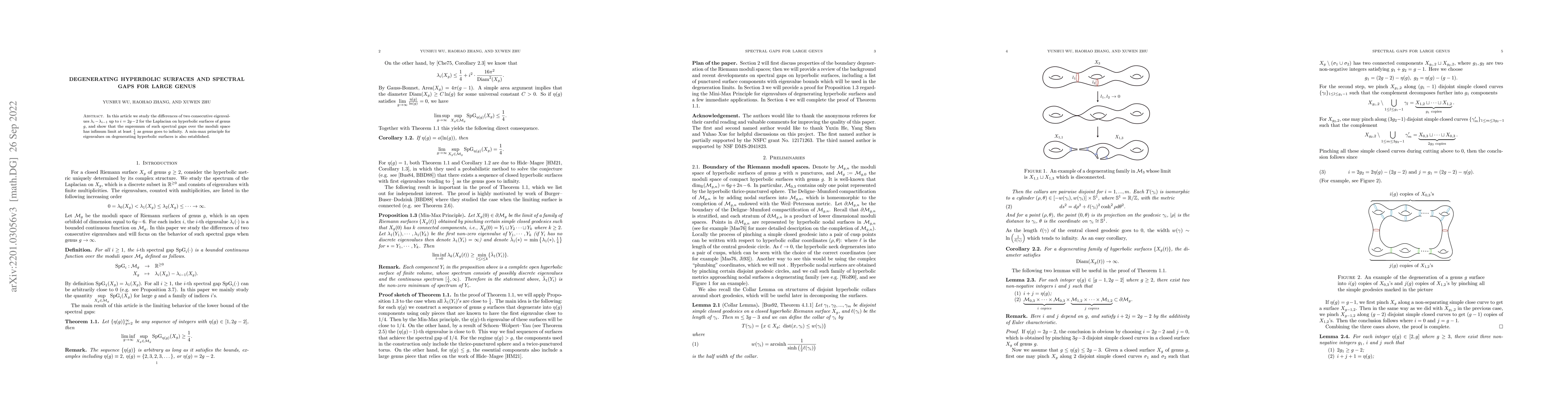 Thumbnail for Degenerating hyperbolic surfaces and spectral gaps for large genus