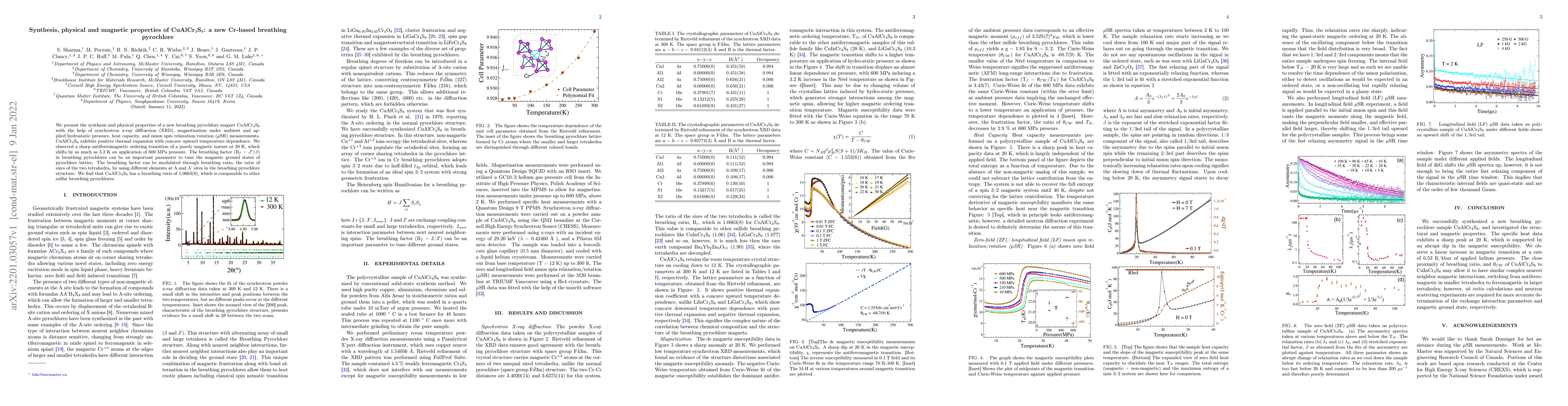 Thumbnail for Synthesis, physical and magnetic properties of CuAlCr$_4$S$_8$: a new
  Cr-based breathing pyrochlore