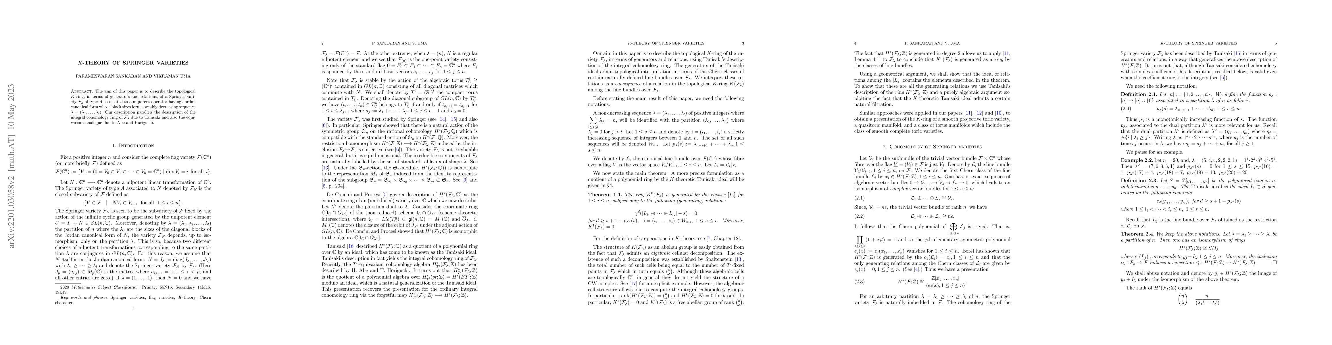 Thumbnail for K-theory of Springer varieties