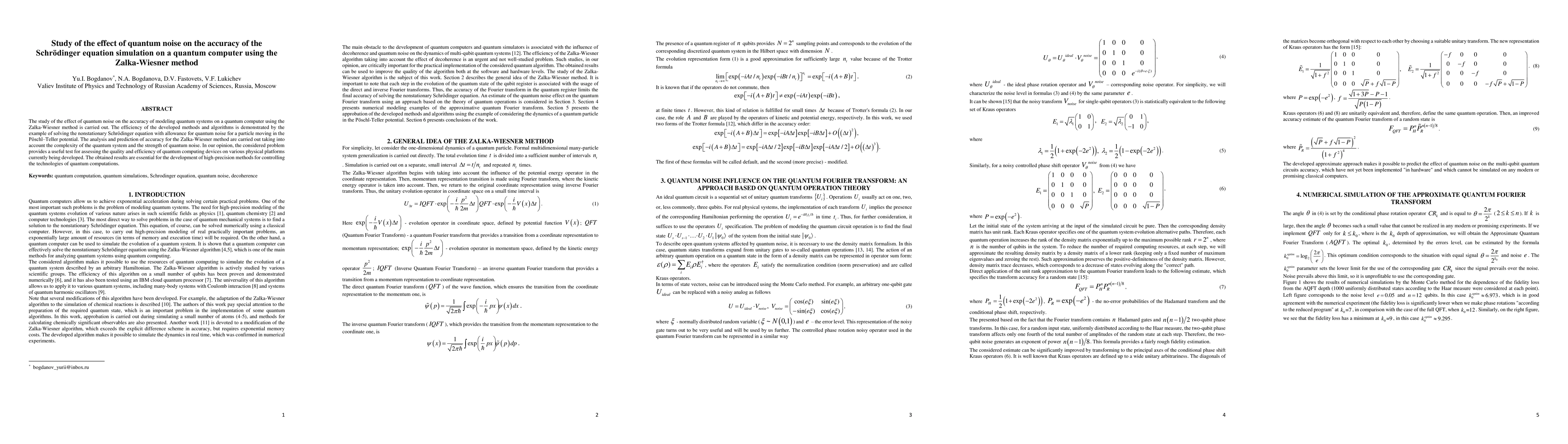 Thumbnail for Study of the effect of quantum noise on the accuracy of the Schrodinger
  equation simulation on a quantum computer using the Zalka-Wiesner method