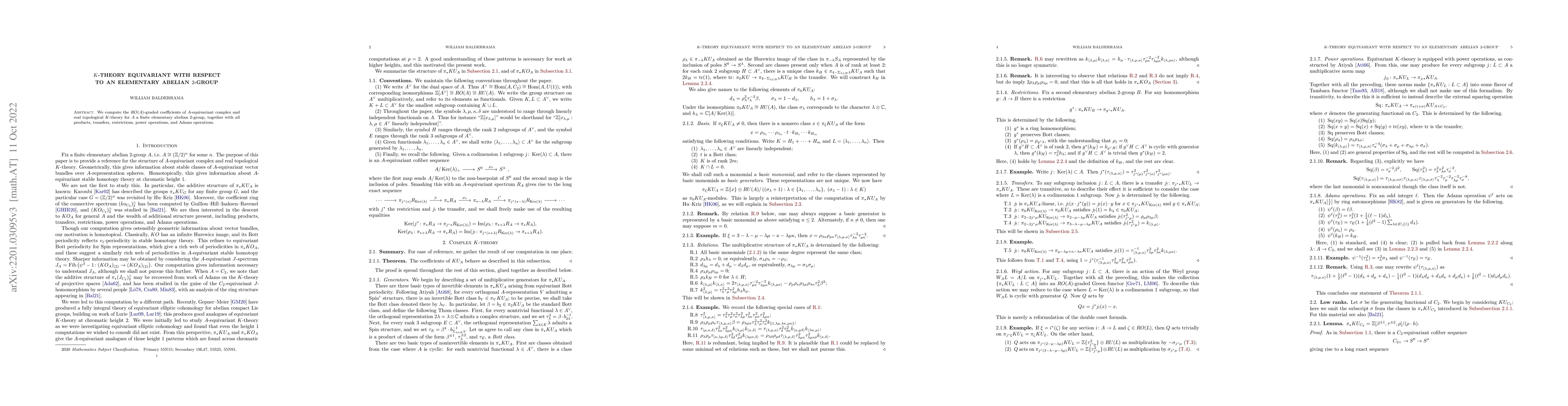 Thumbnail for $K$-theory equivariant with respect to an elementary abelian $2$-group