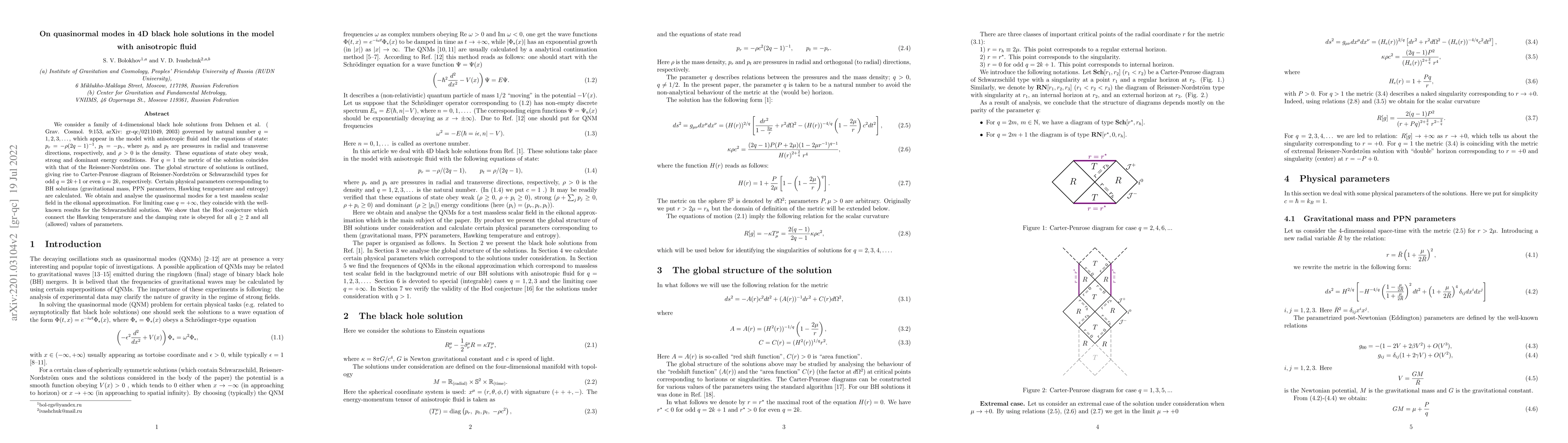 Thumbnail for On quasinormal modes in 4D black hole solutions in the model with
  anisotropic fluid