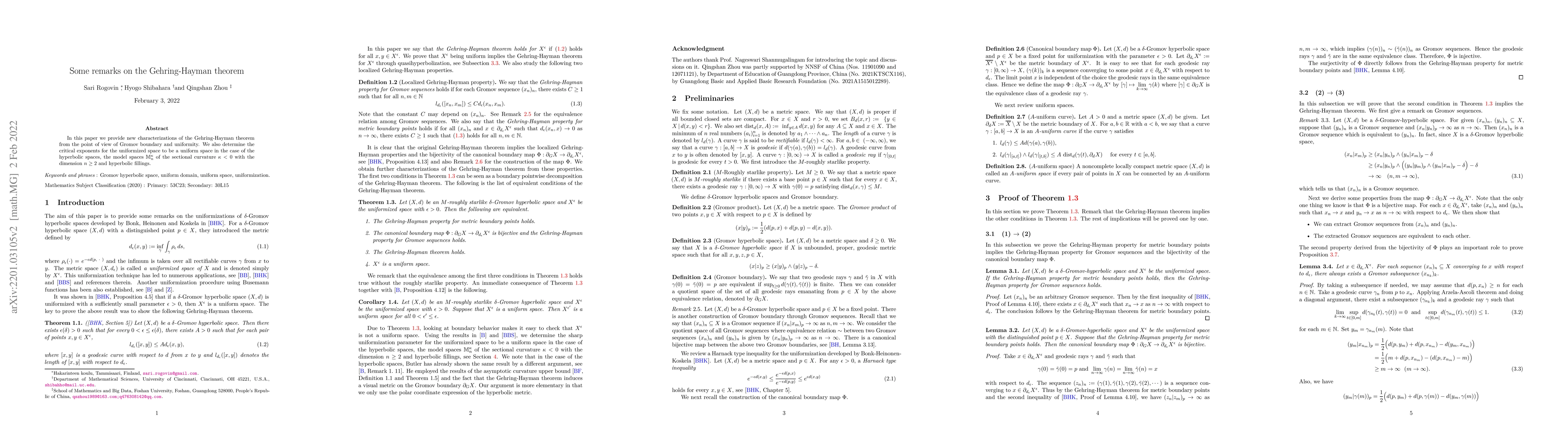 Thumbnail for Some remarks on the Gehring-Hayman theorem