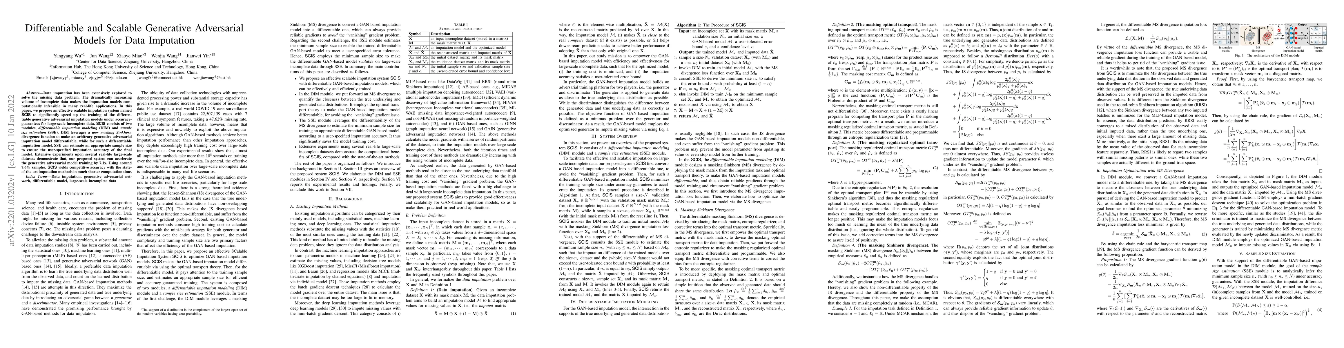 Thumbnail for Differentiable and Scalable Generative Adversarial Models for Data
  Imputation