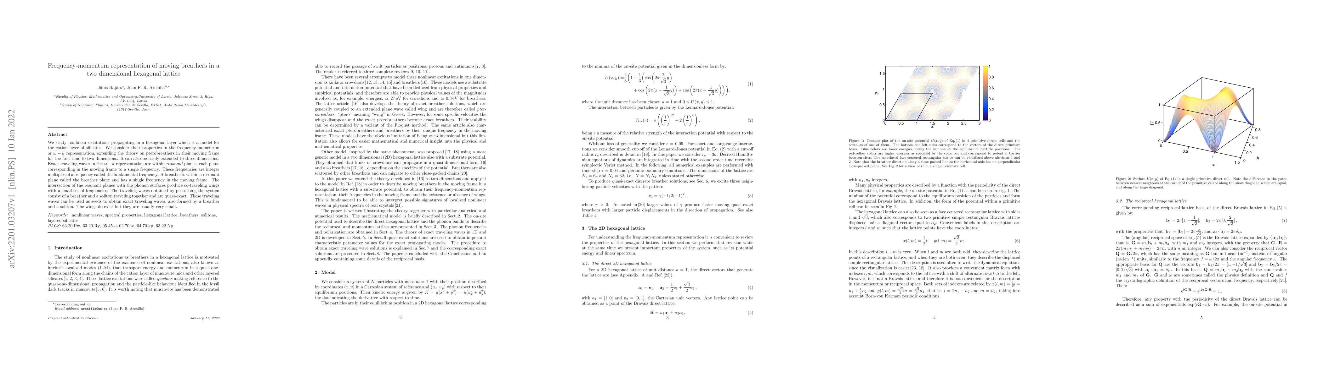 Thumbnail for Frequency-momentum representation of moving breathers in a two
  dimensional hexagonal lattice
