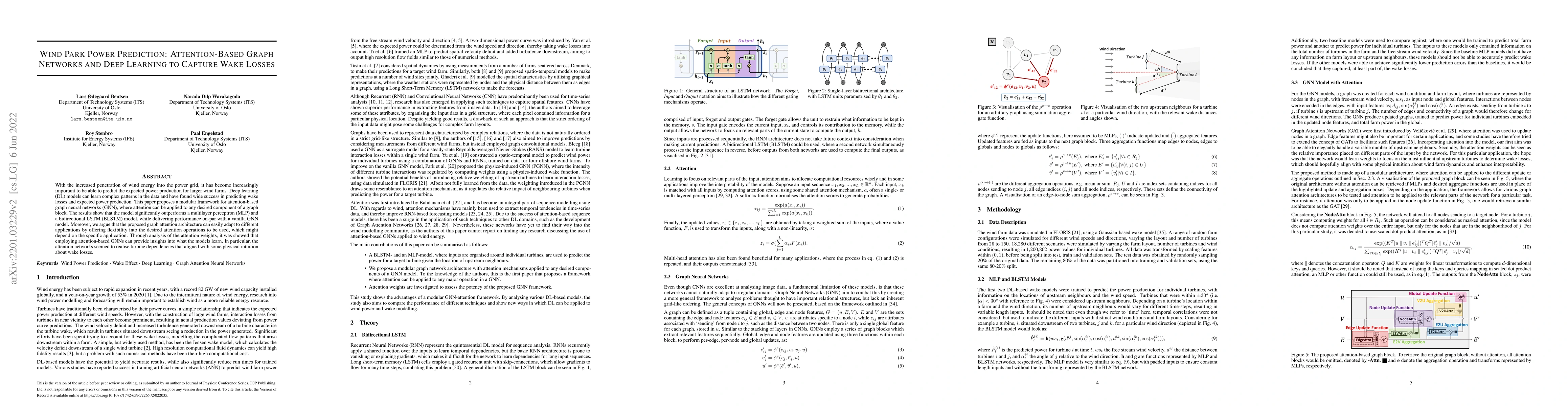 Thumbnail for Wind Park Power Prediction: Attention-Based Graph Networks and Deep
  Learning to Capture Wake Losses