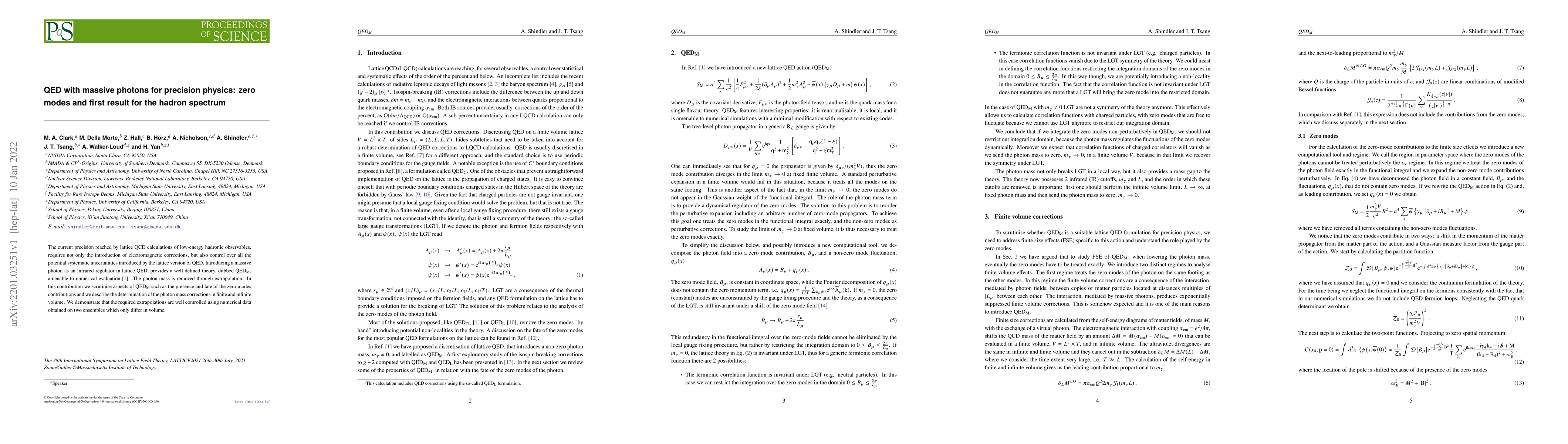 Thumbnail for QED with massive photons for precision physics: zero modes and first
  result for the hadron spectrum
