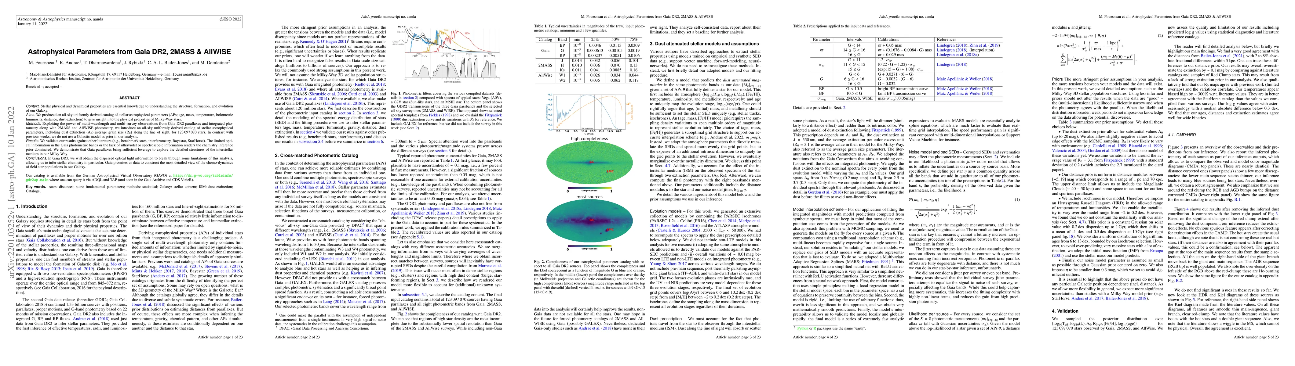 Thumbnail for Astrophysical Parameters from Gaia DR2, 2MASS & AllWISE