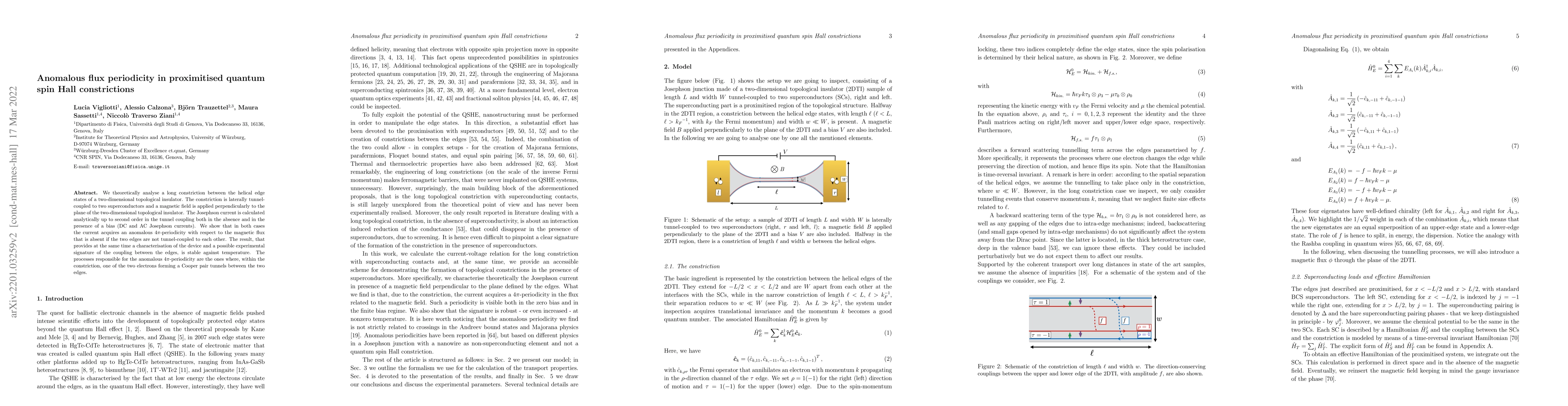 Thumbnail for Anomalous flux periodicity in proximitised quantum spin Hall
  constrictions