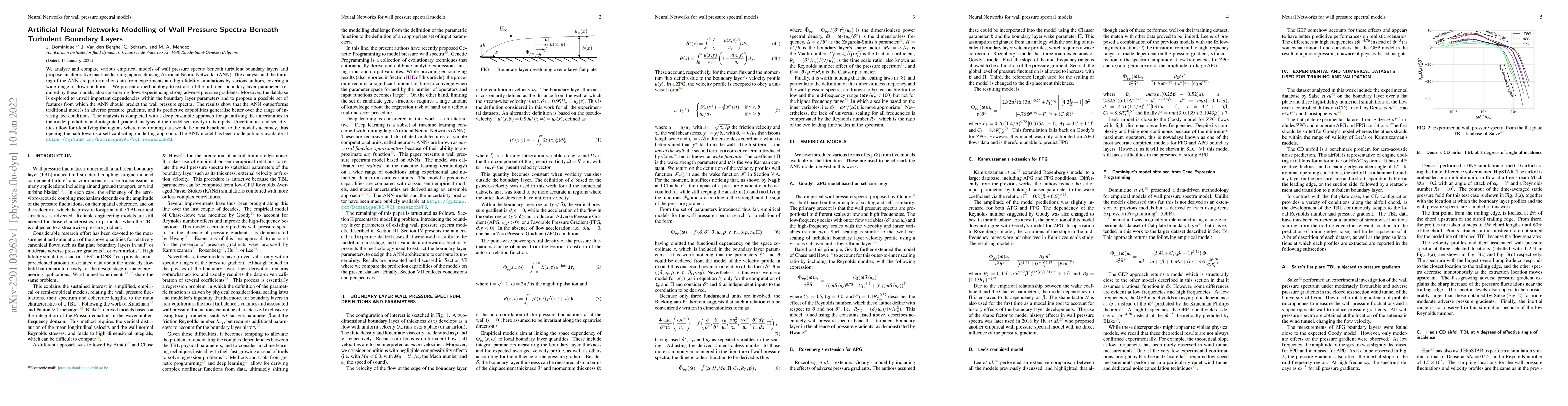 Thumbnail for Artificial Neural Networks Modelling of Wall Pressure Spectra Beneath
  Turbulent Boundary Layers